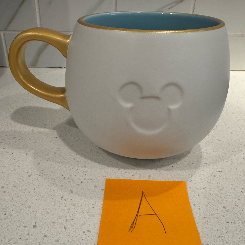 Disney Home White, Gold, Blue Whimsical Mug Mickey Mouse Ears Icon Enjoy” (A) - Picture 2 of 10